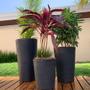 Imagem de Kit 3 Vasos Grandes De Polietileno Decorativo Para Plantas E Flores 