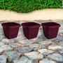 Imagem de Kit 3 Vasos Para Plantas 9,6L Quadrado Decoração Casa Jardim