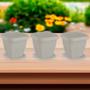Imagem de Kit 3 Vasos Para Plantas C/ Prato Quadrado 3,9L Decorativo Casa Jardim