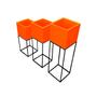 Imagem de Kit 3 Vasos Planta Grid Quadrado 50 x 60 x 70