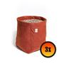 Imagem de Kit 3 Vasos Plantas Feltro 15 Litros Decoração Vermelho