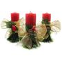 Imagem de Kit 3 Velas Vermelhas Decorativas Para Natal Com Laço Dourado