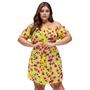 Imagem de Kit 3 Vestidos Plus Size Senhora Em Viscose Leve Fresquinho Confortavel e Elegante Detalhe Laco Ajustavel Regulavel Na Cintura e Babado na Barra