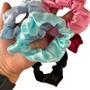 Imagem de Kit 3 Xuxas de Cetim Scrunchie de Cetim Xuxa de Seda Antifrizz Rabicó Elástico de Cabelo