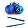 Imagem de Kit 30 Bolas De Natal Azul Claro Escuro 3cm Decoração Árvore Enfeite Decoração