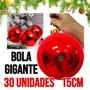 Imagem de Kit 30 Bolas De Natal Gigante Vermelha 15cm Arvore Enfeites Natalinos