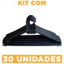 Imagem de Kit 30 Cabides Adulto Organizador Resistente Preto