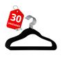 Imagem de Kit 30 cabides aveludados infantil preto slim antideslizante resistente de veludo