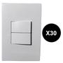 Imagem de Kit 30 Interruptor Duplo Simples 10A Blux Recta Branco Gloss