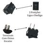 Imagem de Kit 30 Interruptores Chaves Tic Tac Mini Pequena Kdc 11 Preta Mini Luminaria Abajur Liga Desliga