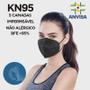 Imagem de Kit 30 Máscaras PFF2 KN95 N95 Pretas com 5 Camadas Meltblow Bfe 98% + Feltro de Coton + Tnt Spunbond + Anvisa CE FDA