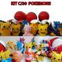 Imagem de Kit 30 Miniaturas Pokemons Sortidas 5cm + 30 Pokebolas Brinquedos 5cm