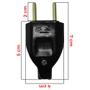 Imagem de Kit 30 Plugue Pino Macho 2p 10A Oco Com Inmetro 110V/220V Bivolt Preto