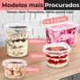 Imagem de Kit 30 Potes de Plástico 1000ml Cilindro P/ Açaí Bolo Bolachas C/ Tampa Descartável