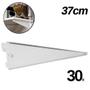 Imagem de Kit 30 Suporte Trilho Duplo Prateleira Cremalheira Branco 37cm