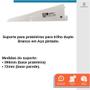 Imagem de Kit 30 Suporte Trilho Duplo Prateleira Cremalheira Branco 37cm