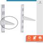 Imagem de Kit 30 Suporte Trilho Duplo Prateleira Cremalheira Branco 37cm