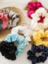 Imagem de Kit 30 Xuxinhas Scrunchies Frufru Rabicó Cetim Anti Frizz