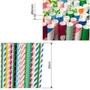 Imagem de Kit 300 Canudo Colorido Papel 6Mm Biodegradável Drink Bebida