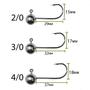 Imagem de Kit 30pçs Jig Head Black Nickel 2/0 3/0 4/0 + Estojo Robalo