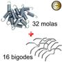 Imagem de Kit 32 Molas Jump + 16 Ganchos Bigodes Para Cama Elástica