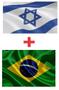 Imagem de Kit 32 Nações + Bandeiras Do Brasil + De Israel 1,5M X 90Cm