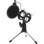 Imagem de Kit 3Pedestal Suporte Tripé Móvel De Mesa Com Pop Filter