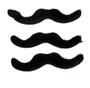 Imagem de Kit 3un Bigode falso preto de pelucia com pontas viradas