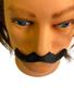 Imagem de Kit 3un Bigode falso preto de pelucia com pontas viradas