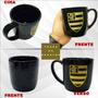 Imagem de Kit 3Un Caneca Preta Xícara Porcelana 300ml Café Time Flamengo Serie Ouro Dourado Oficial