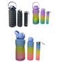 Imagem de Kit 3UN Garrafa Motivacional Academia Fitness Squeeze Galão Com Adesivos - 2000ml 900ml 500ml