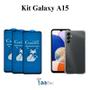 Imagem de Kit 3UN Película Fosca Privacidade + Capa Transparente para Samsung Galaxy A15