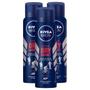 Imagem de Kit 3X 150ml Desodorante Antitranspirante Aerosol Nivea Men Dry Impact