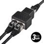 Imagem de Kit 3x Adaptador Duplicador Cabo De Rede RJ45 Ethernet Splitter Divisor Y Conector Blindado