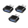 Imagem de Kit 3x Adaptador Plug OTG Conversor Usb Tipo A Fêmea Para Usb C Macho Celular Tablet Notebook