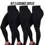 KIT 3x Calças Leggings, Feminina, Suplex, Academia Fitness Treino Compressão Esportiva, Yoga, Casual - Dandi Modas Ltda Imagem de KIT 3x Calças Leggings, Feminina, Suplex, Academia Fitness Treino Compressão Esportiva, Yoga, Casual