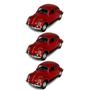 Imagem de Kit 3x Carrinho de Coleção Fusca Vermelho - AP TOYS