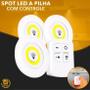 Imagem de Kit 3X Lâmpada Luminária Led Spot Sem Fio Controle Remoto