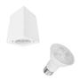 Imagem de Kit 3x Spot Sobrepor 2392 Abs Direcionável Quadrado 9cm X 9cm X 12,5cm E27 + Lâmpada Par20 Branco