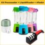 Imagem de Kit 3X1 Afiador De Facas + Mini Liquidificador + Mini Moedor