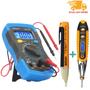 Imagem de Kit 3x1 Conjunto Caneta Detectora tensão + Chave Teste Digital de Corrente + Multimetro EXBOM MD180L
