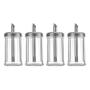 Imagem de Kit 4 Açucareiro De Vidro Com Bico Dosador Aço Inox Açúcar 300ml