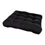 Imagem de Kit 4 Almofadas Decorativa Futon Assento De Cadeira Sofa Pallet Banco Preto Cheia Confortavel Macio C/ Fitas De Amarrar 40x40CM