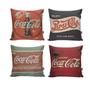 Imagem de Kit 4 Almofadas Decorativas 40X40 com Enchimento Coca Cola