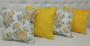 Imagem de Kit 4 Almofadas Decorativas Jacquard Amarelo E Floral 45x45