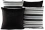 Imagem de Kit 4 Almofadas Decorativas Para Sofá Estampa Preto Listrado