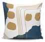 Imagem de Kit 4 Almofadas Estampadas com Silicone Premium 42cm x 42cm - Azul e Dourado