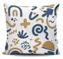 Imagem de Kit 4 Almofadas Estampadas com Silicone Premium 42cm x 42cm - Azul e Dourado