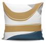 Imagem de Kit 4 Almofadas Estampadas com Silicone Premium 42cm x 42cm - Azul e Dourado