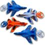 Imagem de Kit 4 aviões com lançador e 6 carrinho de corrida a fricção air speed brinquedo infantil coleção 10 peças